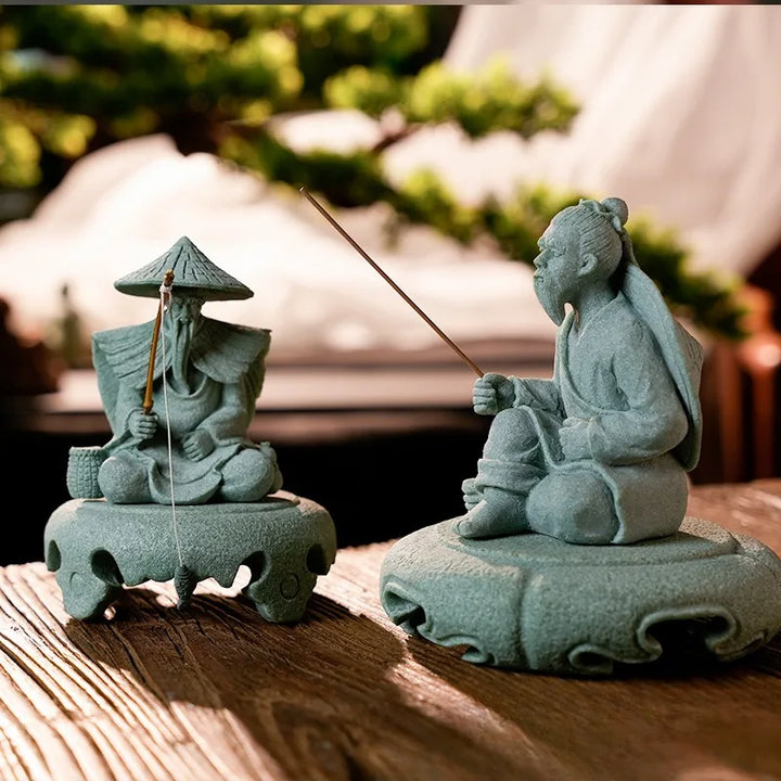 Figurine en grès TerraMini | Figurine miniature de jardin et de décoration | Statue artisanale pour pots de fleurs et aménagement paysager