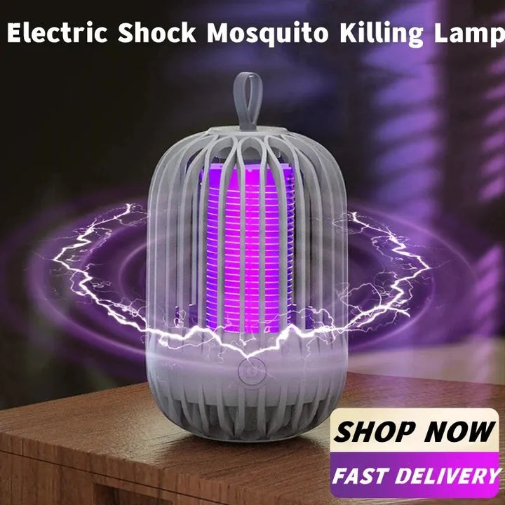 Lampe anti-moustiques électrique LumiCage | Batterie USB | Veilleuse LED & Piège à insectes | Pour intérieur & camping | 13,5 x 8,5 cm