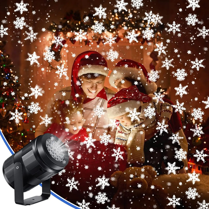 Projecteur LED LumiFlake Flocons de Neige | USB & Éclairage Extérieur | Spectacle de Lumières de Noël | Étanche