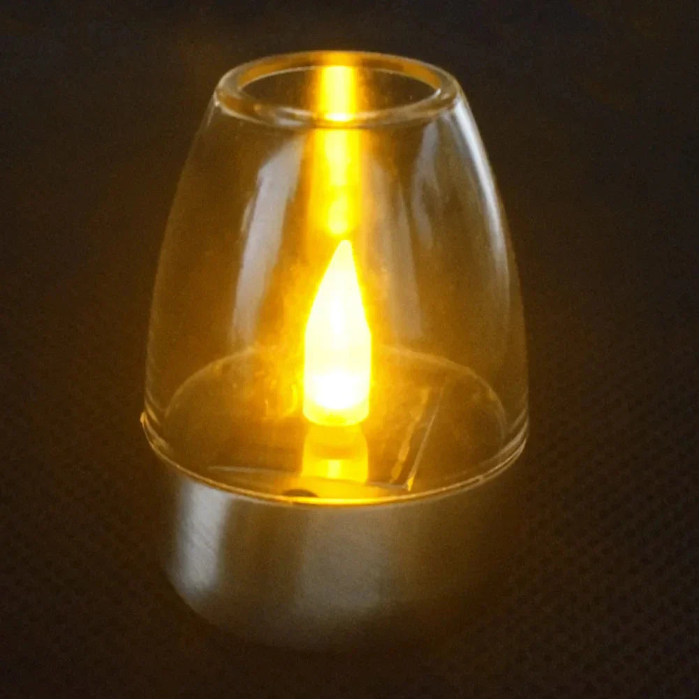 SolarFlair Bougie Solaire en Acier Inoxydable | Lumière LED Blanc Chaud | Pour Jardin, Terrasse & Balcon