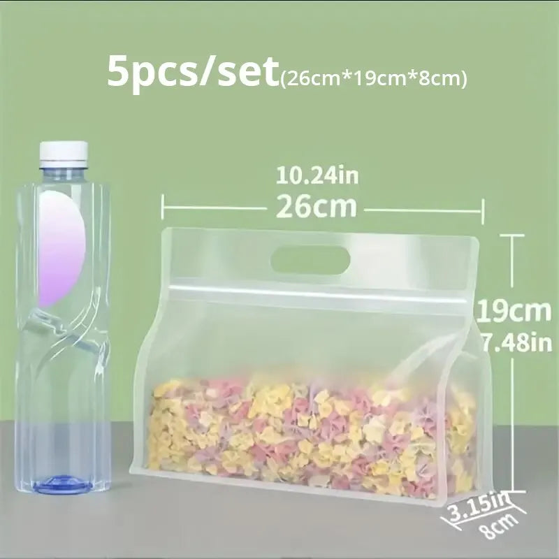 FreshGuard Sacs de rangement | Réutilisables & Étanches | Ensemble de 5 | 26×19 cm & 30×23 cm