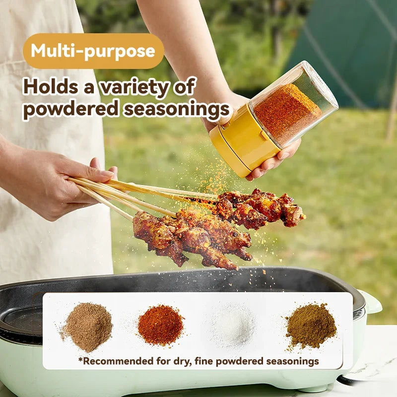 Distributeur de condiments en verre Dosario 180 ml | Fonction doseuse par pression | Salière/Sucrière/Poeivre | Hygiénique & Résistant à la chaleur