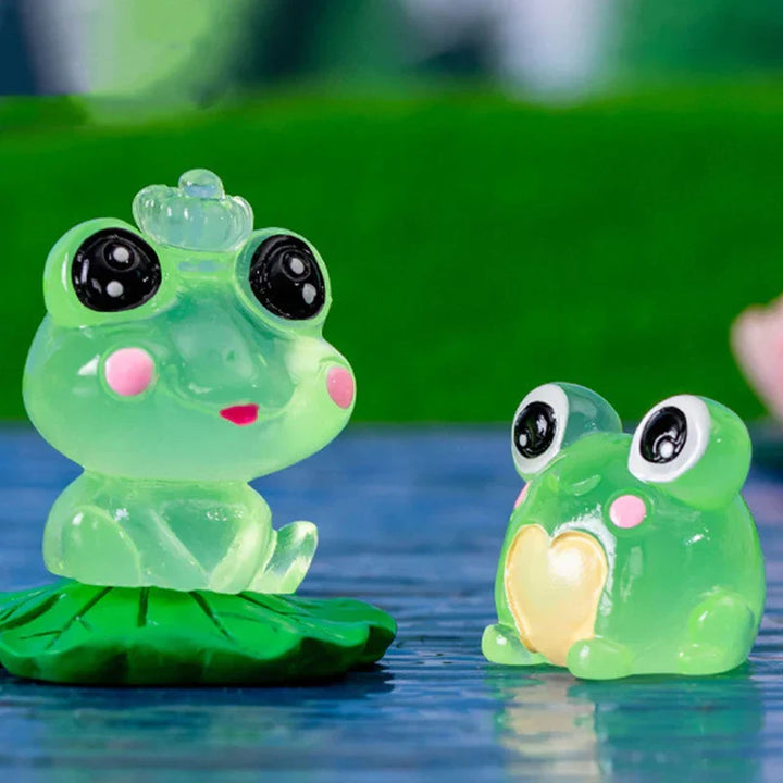 LumoFrosch Ensemble de Figurines | Grenouilles Miniatures Lumineuses | Pour Jardin de Fées, Aquarium & Décoration