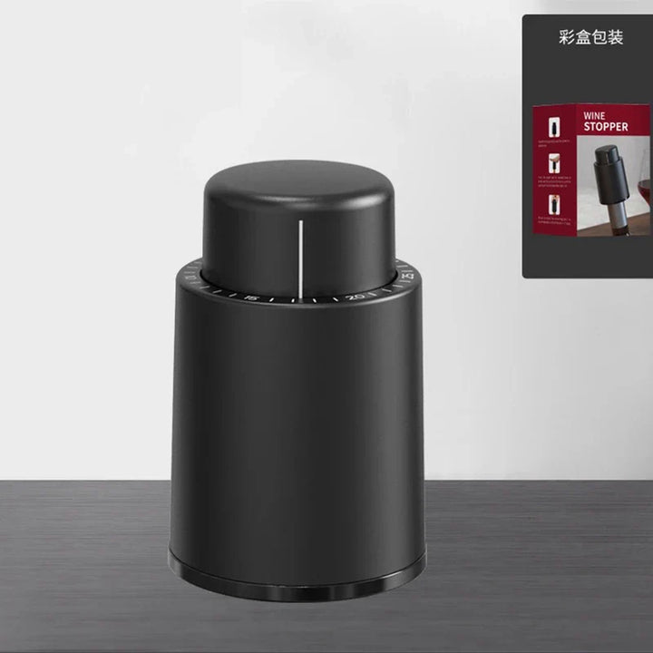 VinoSeal | Bouchon de bouteille de vin sous vide | Avec affichage de date | Silicone alimentaire | Protection des arômes jusqu'à 7 jours