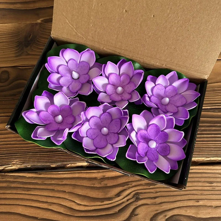 Lampe Lotus Flottante LUMILYA | Capteur d'eau LED | Lumière Blanc Chaud | Pour Étang, Jardin & Fêtes
