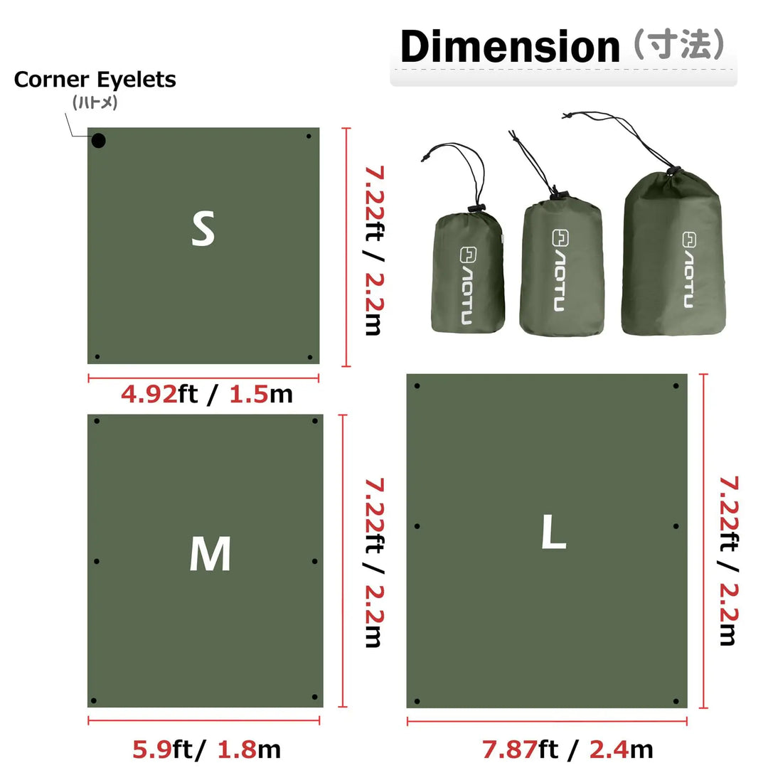 TrekVario Toile de tente imperméable pour camping et extérieur | Tapis de sol, protection solaire et couverture de pique-nique en tissu Oxford robuste