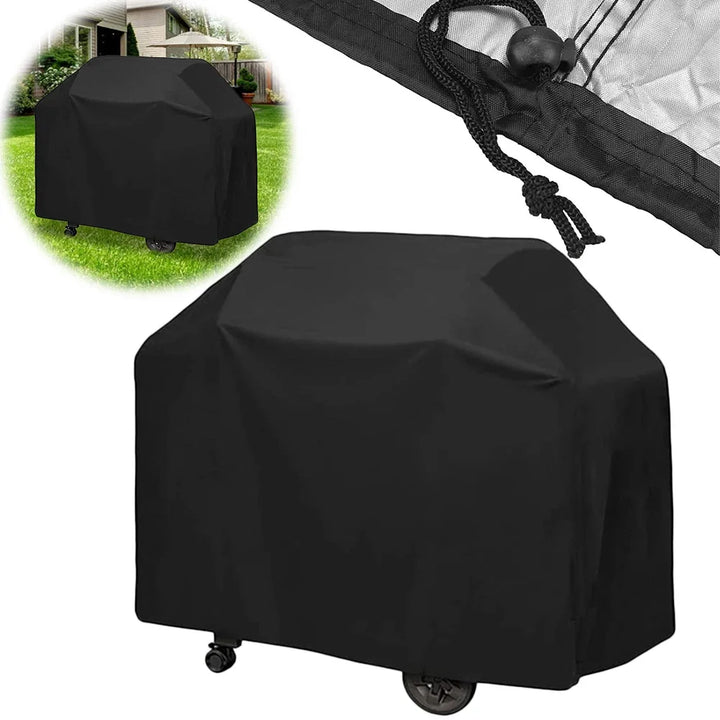 Housse GrillGuard Pro | Imperméable & Résistante aux UV | Résistante au Vent avec Cordon de Serrage | Pour Barbecue à Gaz, BBQ & Mobilier de Jardin