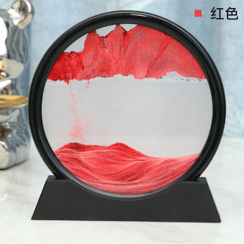 Image de sable 3D Aurelia Flow | Art du sable en mouvement dans le verre | Détente & Décoration | Design rond