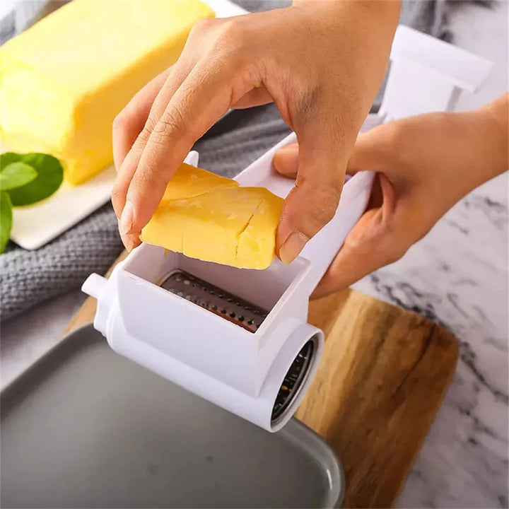 RollaGrate Râpe à fromage | Râpe manuelle à tambour avec manivelle | Acier inoxydable & ABS | Pour fromage, noix & chocolat