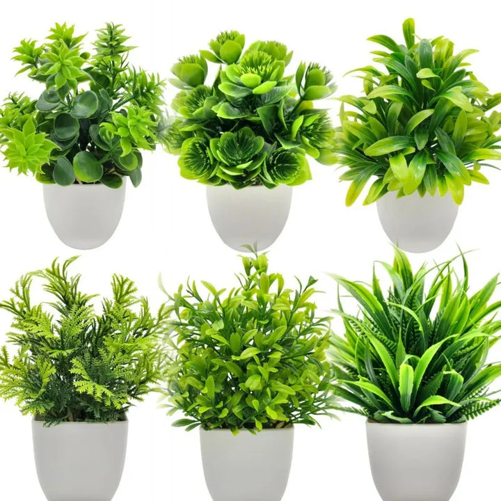 EverGreen Mini-Plante Artificielle | Toujours Vert & Sans Entretien | 7×7×16 cm