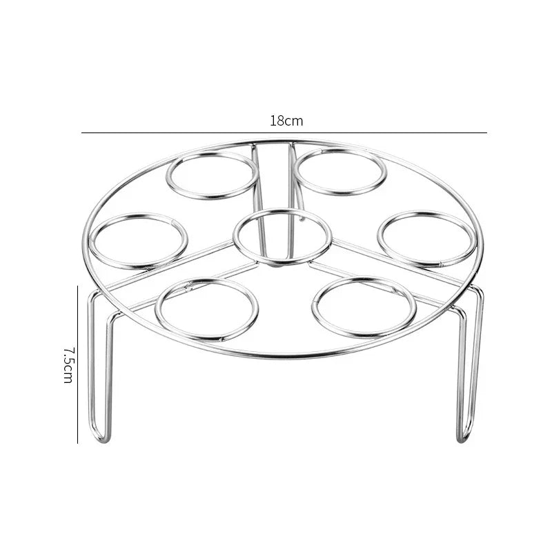 Steamello Support de cuisson à la vapeur pour œufs en acier inoxydable | Résistant à la rouille & à la chaleur | Pour 7 œufs | Ø env. 17 cm | Idéal pour cuiseurs vapeur & casseroles