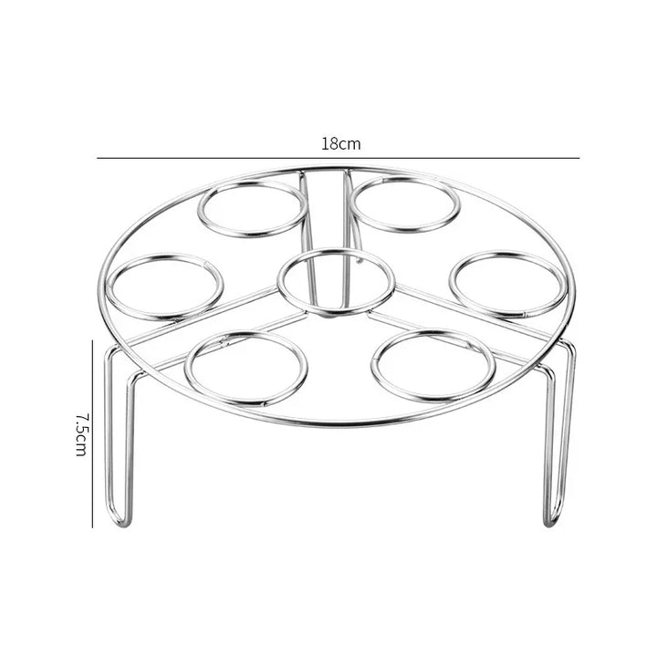 Steamello Support de cuisson à la vapeur pour œufs en acier inoxydable | Résistant à la rouille & à la chaleur | Pour 7 œufs | Ø env. 17 cm | Idéal pour cuiseurs vapeur & casseroles