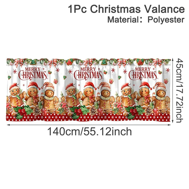Rideaux courts de Noël NoëlHome | Décoration festive pour fenêtres | 100 % Polyester | Pour cuisine et salle de bain | Collection de Noël 2025