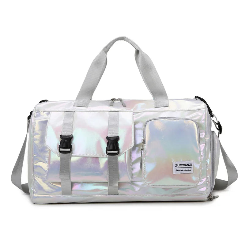 Lumivista Sac de Voyage Holographique | Sac à épaule Weekender Stylé avec Compartiment à Chaussures | Parfait pour les Escapades de Week-end & les Courts Séjours