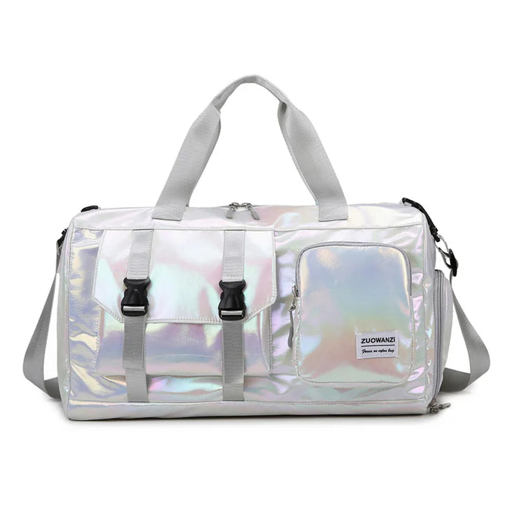 Lumivista Sac de Voyage Holographique | Sac à épaule Weekender Stylé avec Compartiment à Chaussures | Parfait pour les Escapades de Week-end & les Courts Séjours