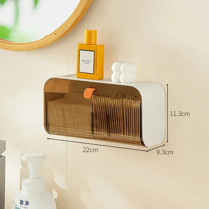 KlarStil Boîte de Rangement pour Toilettes | Montage Mural | Résistante à la Poussière & Autocollante | Organisateur de Maquillage & Bijoux
