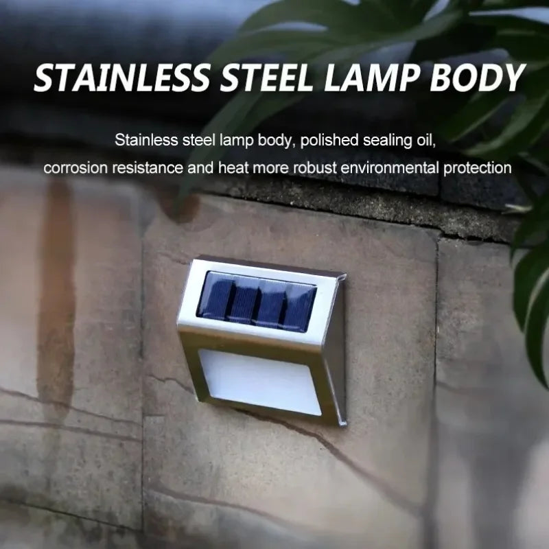 Lunettra Solar Stufenlicht en Acier Inoxydable | 3 LEDs | IP45 Étanche | Écologique & Résistant à la Corrosion | Pour Jardin, Clôture & Mur