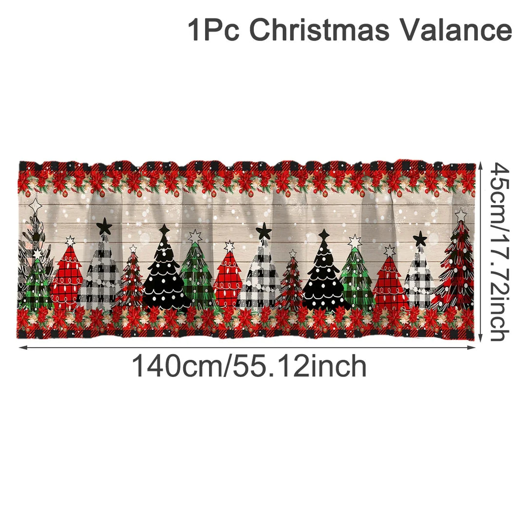 Rideaux courts de Noël NoëlHome | Décoration festive pour fenêtres | 100 % Polyester | Pour cuisine et salle de bain | Collection de Noël 2025