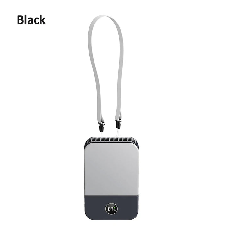 Ventixo AirGo Ventilateur Mini Portable | Ventilateur 3-en-1 pour le Cou & la Taille | 3 Vitesses | Design Sans Lame | Fonction de Charge USB-C | Batterie 2000 mAh