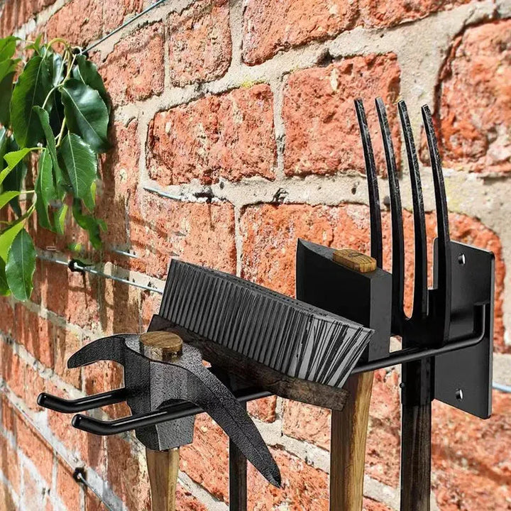 Fixorado Support mural pour outils de jardin | Accroche-outil robuste en acier | Organisateur gain de place pour garage, cave et atelier