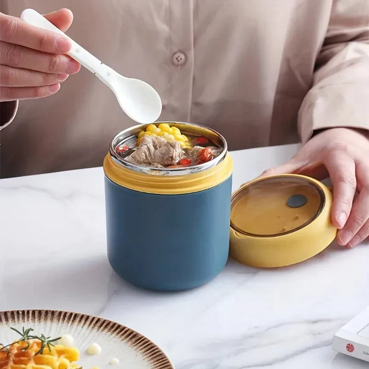 ThermoMea Récipient Thermique en Acier Inoxydable | 530 ml / 710 ml | Tasse Isolée pour Soupe & Déjeuner | Étanche & Durable