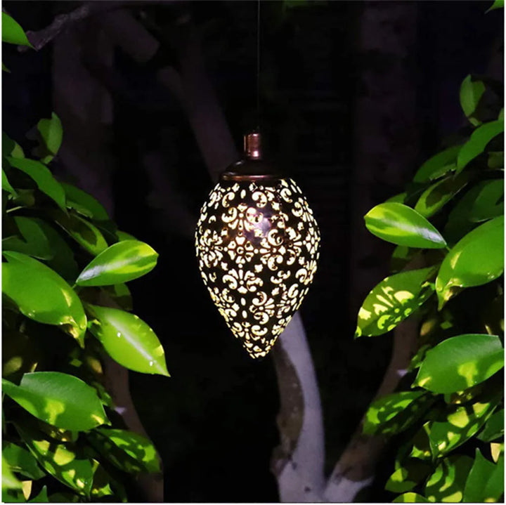 Lumivis SolArt Lampe de jardin solaire en forme de goutte | Étanche & effet de projection | Métal | Pour balcon, terrasse & extérieur