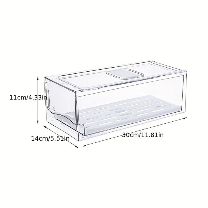Frigova FreshSlide Boîte de Rangement Réfrigérateur | Système de tiroirs pour viande, œufs & légumes | Gain de place & Conservation