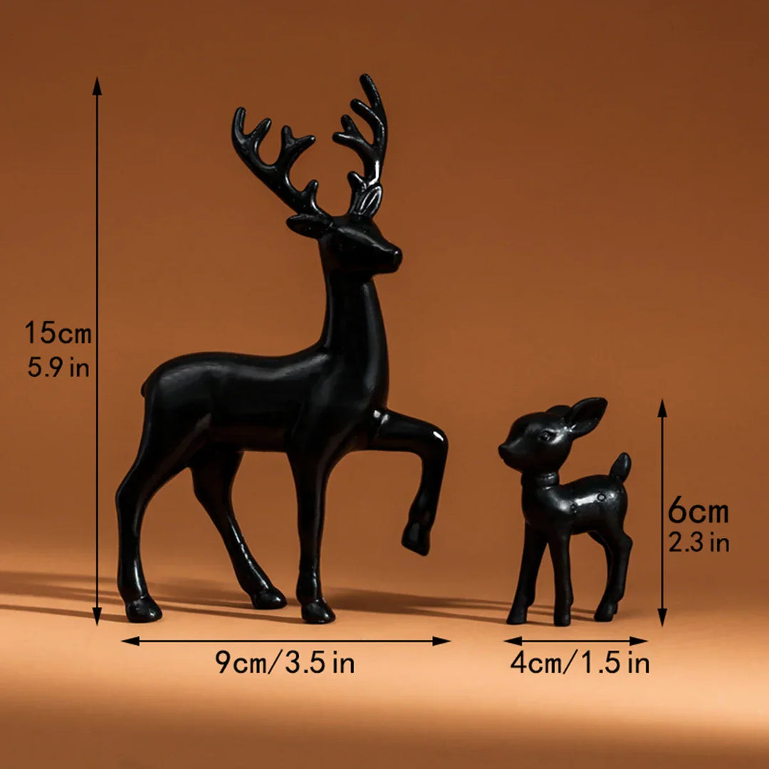 Figurine Décorative DeerHug | Ensemble de 2 Cerfs & Faons | Sculptures Adorables pour Chambre d'Enfant & Noël | Accessoire de Décoration