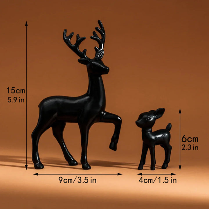 Figurine Décorative DeerHug | Ensemble de 2 Cerfs & Faons | Sculptures Adorables pour Chambre d'Enfant & Noël | Accessoire de Décoration
