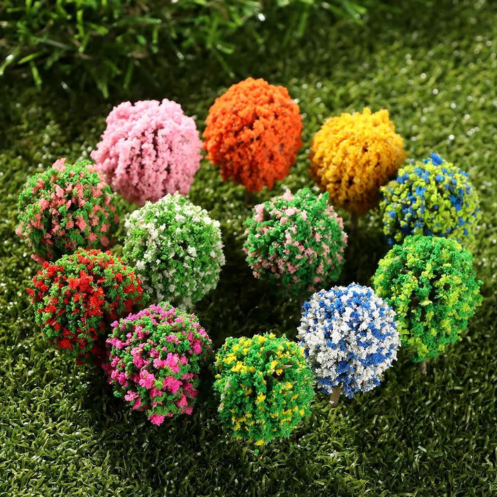 Set de Modèles d'Arbres Miniatures ScenaFlor | 10 pièces | Pour Modélisme & Aménagement Paysager | Petits Arbres Décoratifs en Plastique
