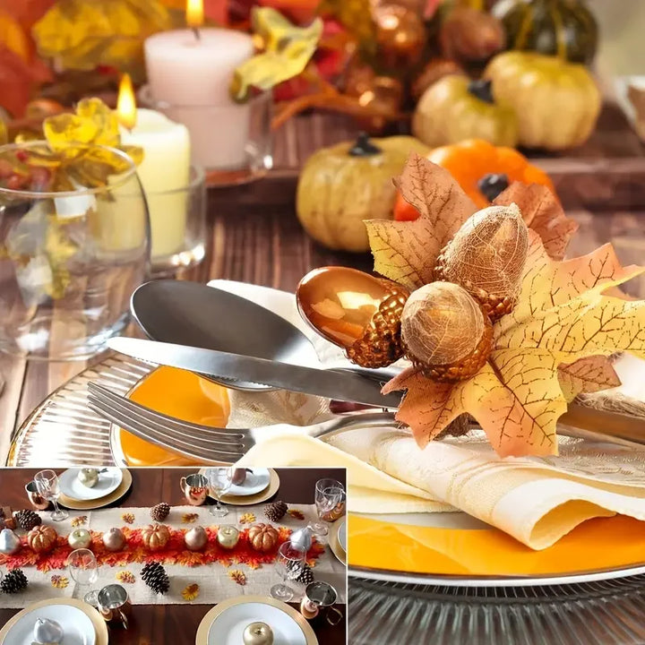 TwinLeaf | Ensemble de 10 Feuilles d'Érable Artificielles | Décoration d'Automne pour Halloween, Mariage & Thanksgiving