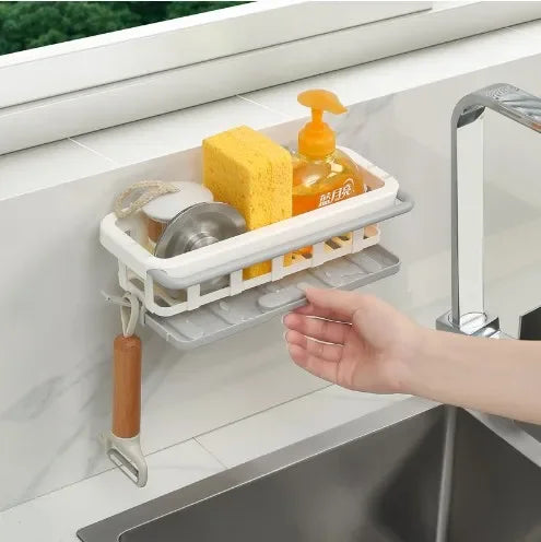 Support de Éponge de Cuisine Küchenglanz | Panier de Drainage pour Évier | Support à Savon & Porte-Tissu | Organisateur de Cuisine sans Perçage