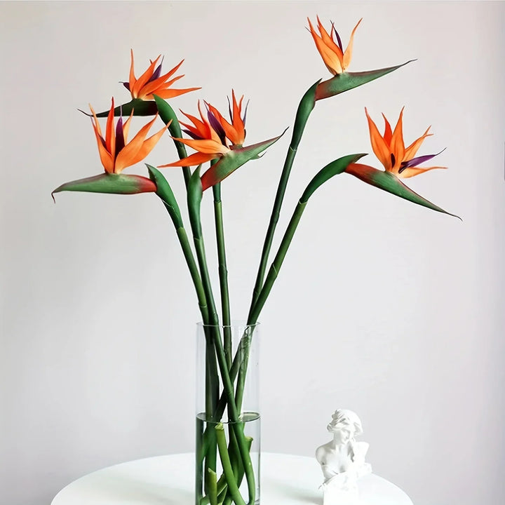 Floriva Ensemble de 3 Fleurs Artificielles de Strelitzia | Fleurs Oiseau de Paradis | Tiges de 24,5 cm | Décoration pour la Maison, Bureau & Événements