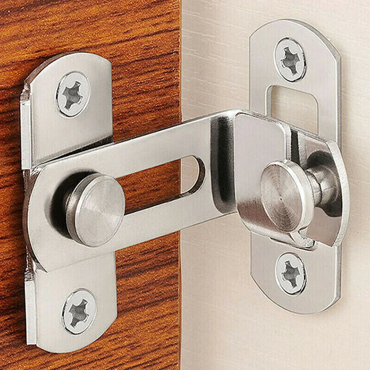 Verrou à pêne en acier SteelGuard 90Secure | Verrou à pêne à 90° en acier inoxydable | Pour portes coulissantes, armoires et caves à vin | 7,6 cm