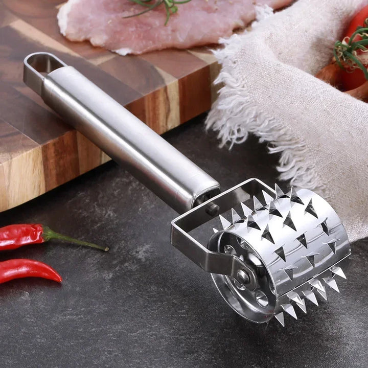 SteelTender Maillet à viande | Attendrisseur en acier inoxydable avec tête de frappe | Pour steak, schnitzel et porc | 18 cm