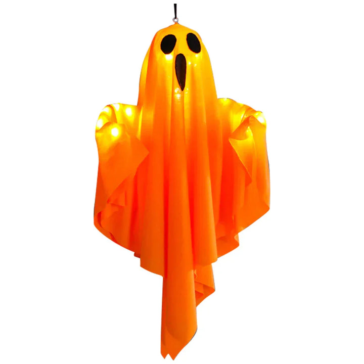 GhostlyGlow | Lampe LED Fantôme Suspendue | Décoration d'Halloween pour Intérieur & Extérieur | Certifié CE