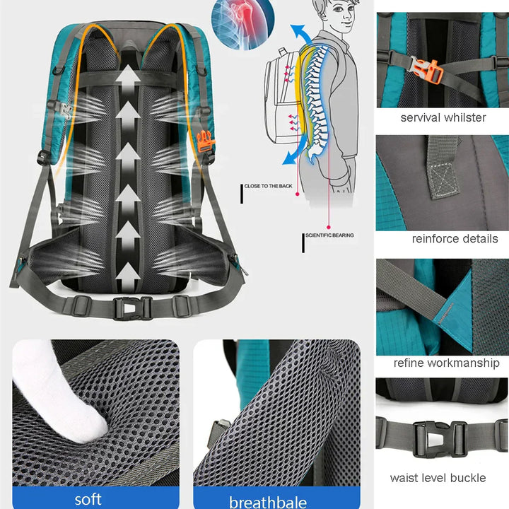Alpivento 70L Sac à dos de trekking | Sac de camping imperméable avec protection contre la pluie | Grand sac à dos de plein air pour la randonnée, l'alpinisme et les voyages  Marque :