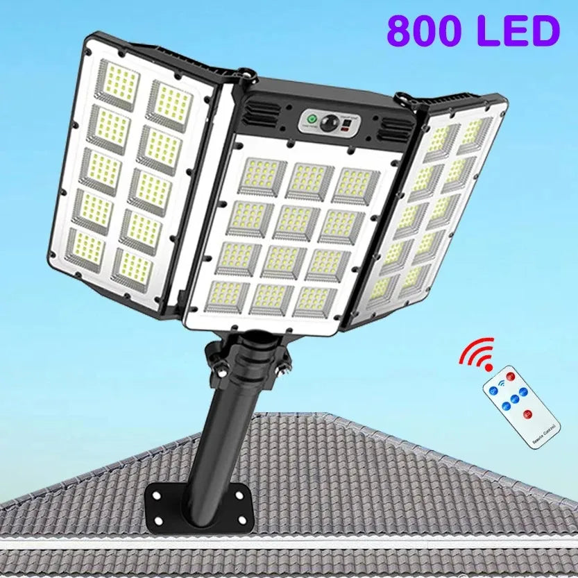 Applique solaire LumiSeca | 800 LEDs Superlumineuse | Avec détecteur de mouvement | 3 modes d'éclairage | Étanche pour jardin et extérieur
