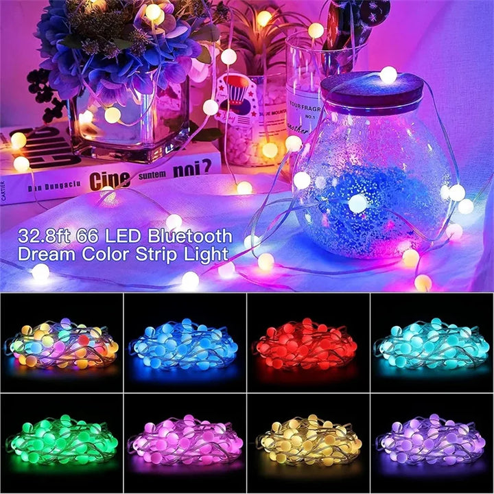 Lumavo Guirlande LED Smart RGBIC | Alimenté par USB | Changement de couleur & Mode musique | Pour jardin & déco