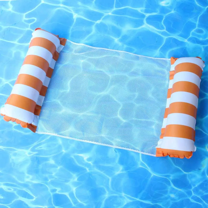 AQUAVIVA Hamac flottant gonflable | 130×70 cm | Chaise longue de piscine pliable avec dossier | Lit flottant pour piscine, plage & vacances