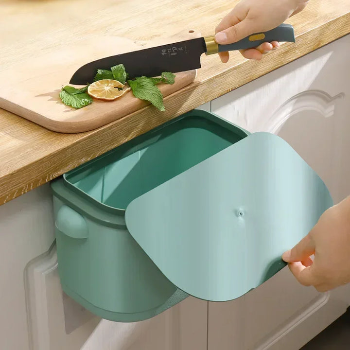 Poubelle murale Cleanvero | Avec couvercle | Suspendue et gain de place | Pour cuisine et salle de bain | Grand volume