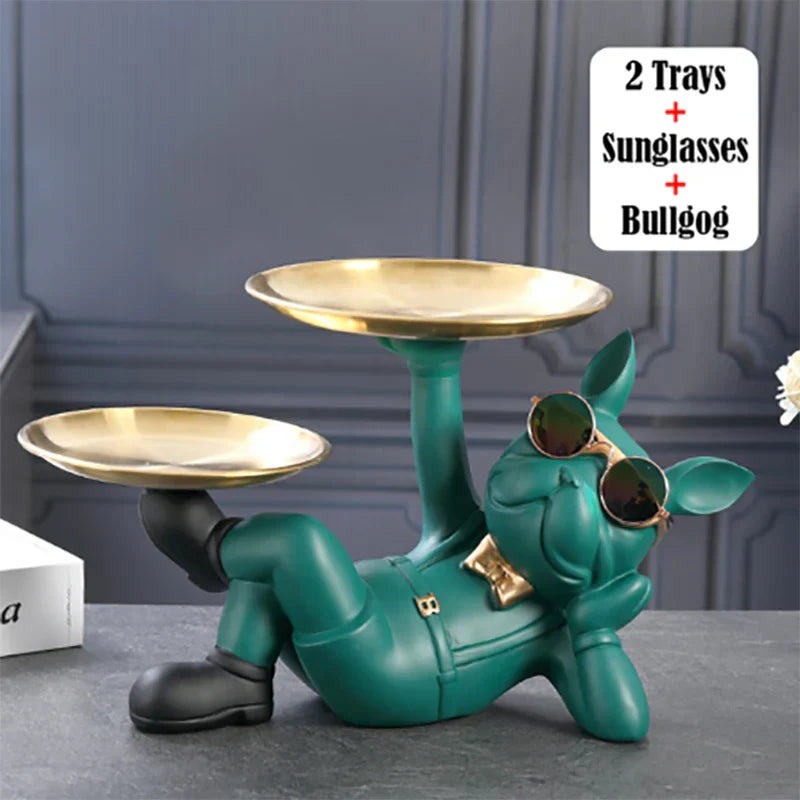 Figurine décorative Bulldog Bravetto UrbanBulldog | Sculpture de Bulldog cool en résine | 33×19,5×20 cm | Accessoire de maison & idée cadeau pour les amoureux des chiens