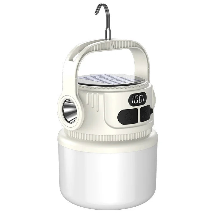 Luminatra Lampe de Camping Solaire à LED | Rechargeable & Étanche | 6 Modes de Lumière | Pour l'Outdoor, Urgences & Voyages