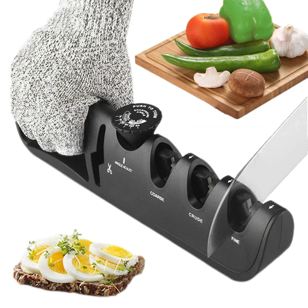 SharpEdge Pro Aiguiseur de Couteaux | Système à 3 Étapes | Angle Réglable 14°–24° | Pour Couteaux & Ciseaux