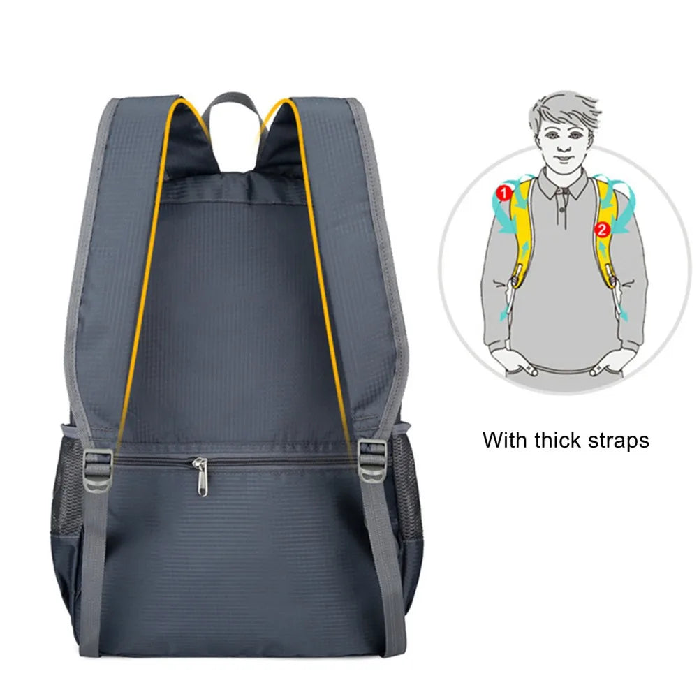 TrekLoom Sac à Dos Pliable Outdoor 30L | Ultra léger & Imperméable | Pour Camping, Voyage & Randonnée | Design Unisexe