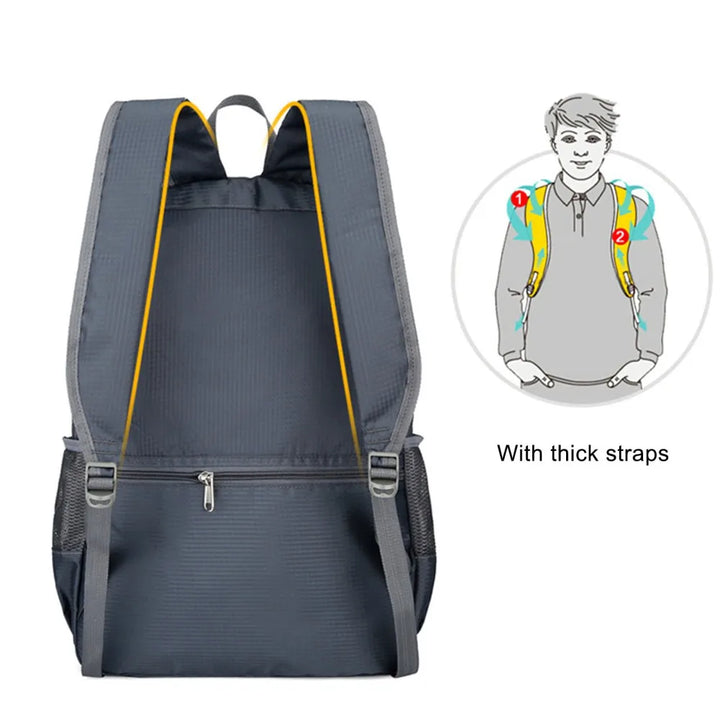 TrekLoom Sac à Dos Pliable Outdoor 30L | Ultra léger & Imperméable | Pour Camping, Voyage & Randonnée | Design Unisexe