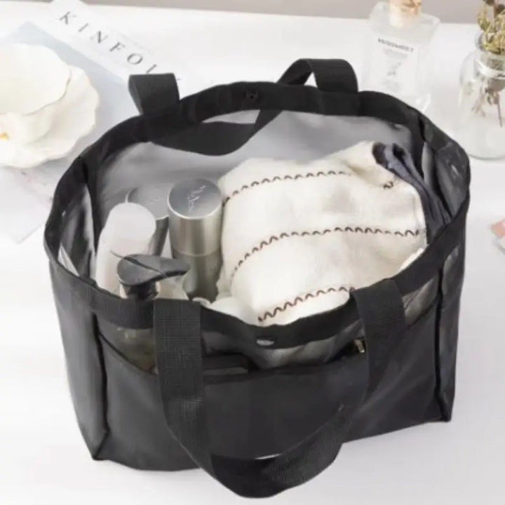 Sac de plage AEROWAVE Mesh | Grand & Respirant | Pour la plage, le sport & les voyages | Léger & Sèche rapidement | Noir
