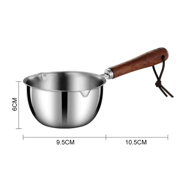 Casserole en acier inoxydable Minari | Fond plat & bec verseur | Idéal pour sauces, lait & purée pour bébé