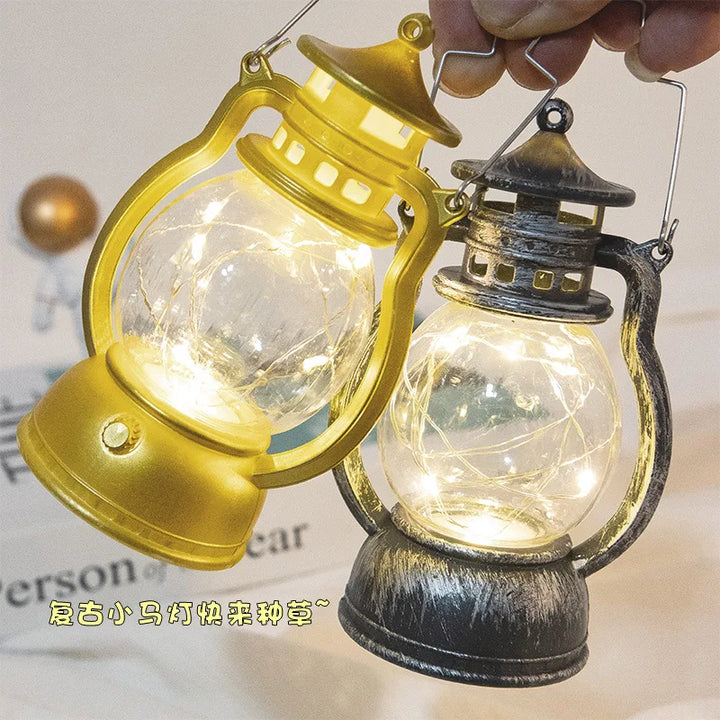 Luminara Lanterne Rétro | Support de Bougie LED | Fonctionne sur Piles & Sûr | Lumière de Table & Décorative 15×7×7 cm