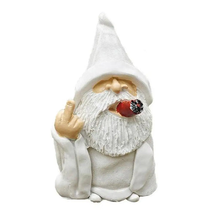 GrumpyBeard | Figurine en résine Vieil homme avec barbe blanche | Alternative drôle de nain de jardin | 15 × 10 × 7 cm